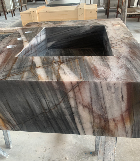 SMAC furniture solutions - craftsmanship handcraft marble washbasin - small